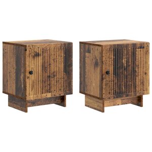 vidaXL Cabinet de chevet 2 Pièces Bois ancien 43 x 34 5 x 50 cm