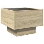 vidaXL Table d'appoint et LED chêne sonoma 40x40x30 cm bois ingénierie