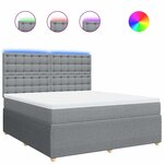 vidaXL Sommier à lattes de lit avec matelas Gris clair 180x200cm Tissu