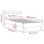 vidaXL Cadre de lit avec tête de lit et lumières LED blanc 75x190 cm