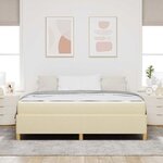 vidaXL Lit à ressorts Crème et Beige et Blanc 180 x 200 cm tissu