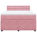 vidaXL Sommier à lattes de lit avec matelas Rose 160x200 cm Velours