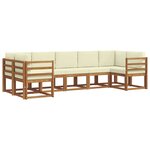 vidaXL Ensemble de canapés d'extérieur 7 pc Naturel et Crème
