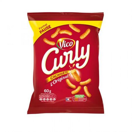 Vico Curly Cacahuète 60g (lot de 10)