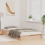 vidaXL Cadre de lit surélevé Marron 100 x 200 cm Bois massif en pin