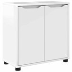 vidaXL Ensemble de mobilier de salle de bain 4 Pièces Blanc brillant