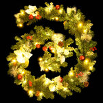 vidaXL Guirlande de Noël avec lumières LED Vert 2 7 m PVC