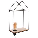 Etagère maison avec déco lumineuse 41 cm