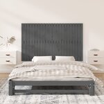vidaXL Tête de lit murale Gris 147x3x90 cm Bois massif de pin