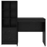 vidaXL Bureau avec tiroir avec étagère avec stockage 2 Pièces Chêne noir