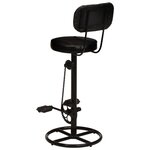 vidaXL Tabourets de bar lot de 2 noir cuir de chèvre véritable