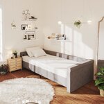 Vidaxl lit avec éclairage usb gris clair tissu 90x200 cm