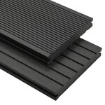 vidaXL Panneaux de terrasse solides et accessoires WPC 15 m² 4 m Noir