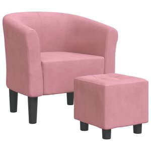 vidaXL Chaise cabriolet avec repose-pied rose velours