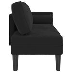 vidaXL Chaise longue avec coussins noir velours