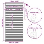 vidaXL Store zèbre noir 110x230 cm largeur du tissu 105 9 cm polyester