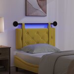 vidaXL Tête de lit suspendue Avec lumière LED Jaune Velours