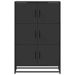 vidaXL Buffet haut noir 68x35x106 5 cm bois d'ingénierie et métal