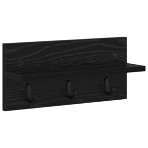 vidaXL Porte-manteau mural avec étagère Chêne noir 40 x 10.5 x 18 cm