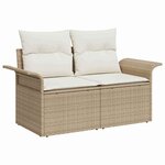 vidaXL Ensemble de canapé de jardin 9 Pièces Beige et crème polyrotin