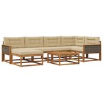 vidaXL Ensemble de canapés d'extérieur 7 Pièces Naturel et Beige