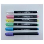 Set de 6 feutres brush fudenosuke pastel pour papier noir tombow