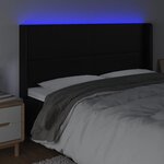 vidaXL Tête de lit à LED Noir 203x16x118/128 cm Similicuir