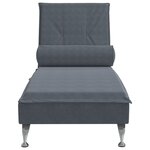 vidaXL Chaise longue de massage avec traversin gris foncé velours