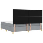 vidaXL lit box spring avec matelas et lumière LED gris clair 200x200 cm en tissu
