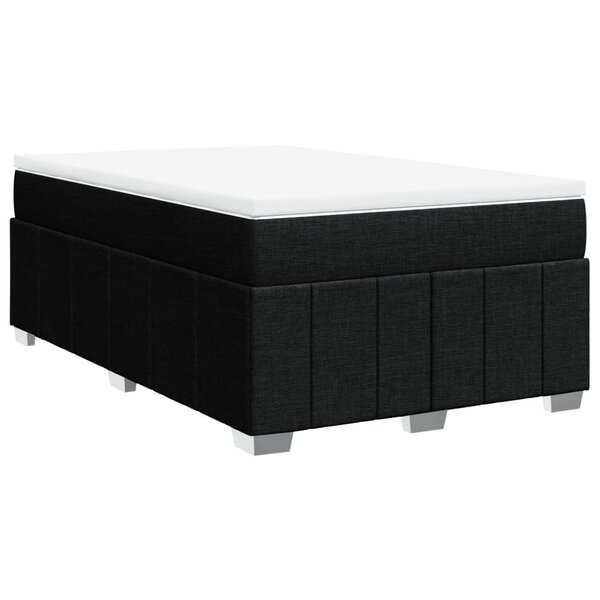 vidaXL Sommier à lattes de lit avec matelas noir 120x190 cm tissu