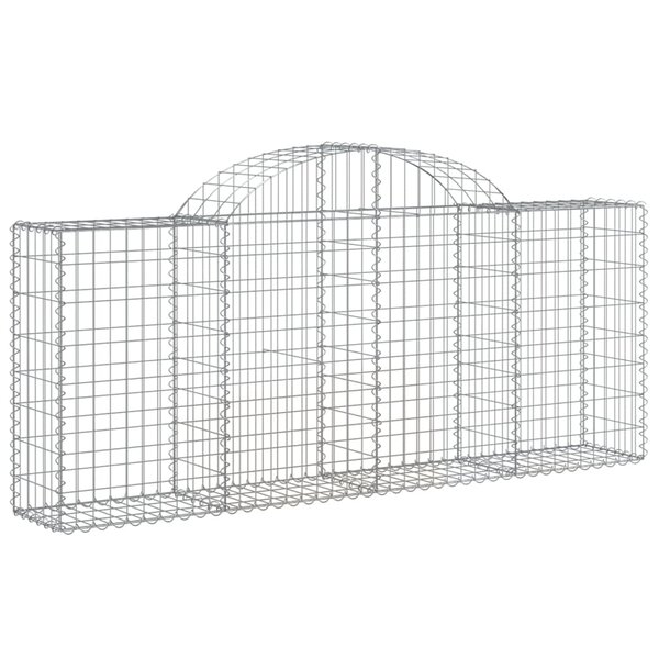 vidaXL Panier de gabions arqué 200x30x80/100 cm Fer galvanisé