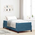 vidaXL Cadre de lit avec matelas Bleu foncé 90 x 190 cm tissu