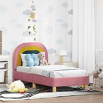 vidaXL Cadre de lit pour tout-petit avec tête de lit Rose 70 x 140 cm