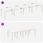 vidaXL Ensemble de salle à manger 11 pièces avec coussins Blanc Poly Rattan