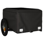 vidaXL Remorque de vélo noir et bleu 30 kg fer