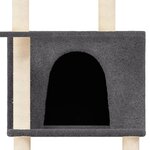 vidaXL Arbre à chat avec griffoirs en sisal Gris foncé 166 cm