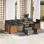 vidaXL Ensemble de canapé de jardin 10 Pièces Gris 90 x 55 x 71 cm