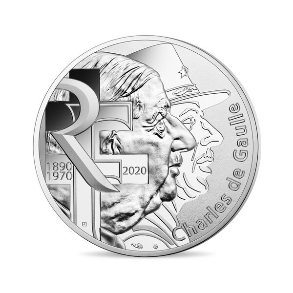 Monnaie 10€ Argent Charles de Gaulle 2020