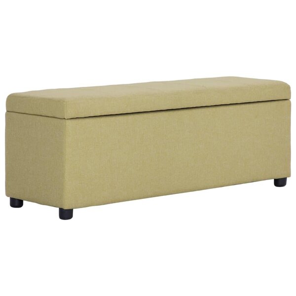 Banquette pouf tabouret meuble banc avec compartiment de rangement 116 cm vert polyester 3002082
