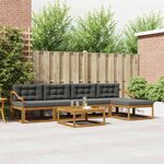 vidaXL Ensemble de canapés d'extérieur 6 Pièces Naturel et Anthracite