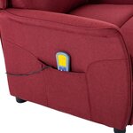 vidaXL Chaise de massage avec coussin Vin 67.5 x 93.5 x 101.5 cm tissu