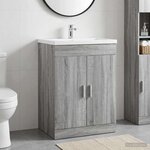 vidaXL Meuble sous lavabo de salle de bain Sonoma gris