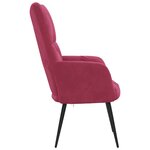 vidaXL Chaise de relaxation Rouge bordeaux Velours