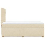 vidaXL Sommier à lattes de lit avec matelas Crème 100x200 cm Tissu