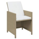 vidaXL Ensemble à dîner de jardin coussins 19 Pièces Beige Résine tressée