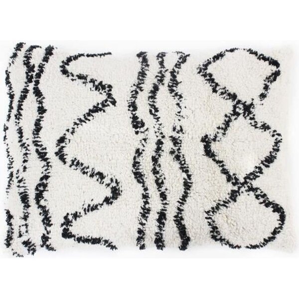 Coussin berbere Ethno - 40 x 60 cm - Beige naturel et noir