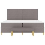 vidaXL Lit à ressorts avec matelas Taupe 200 x 200 cm tissu