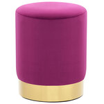 vidaXL Tabouret Violet et doré Velours 28 x 36 cm