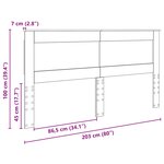 vidaXL Tête de lit Gris Sonoma 200 cm Bois d'ingénierie