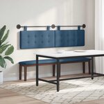 vidaXL Tête de lit suspendue Avec lumière LED Bleu Tissu